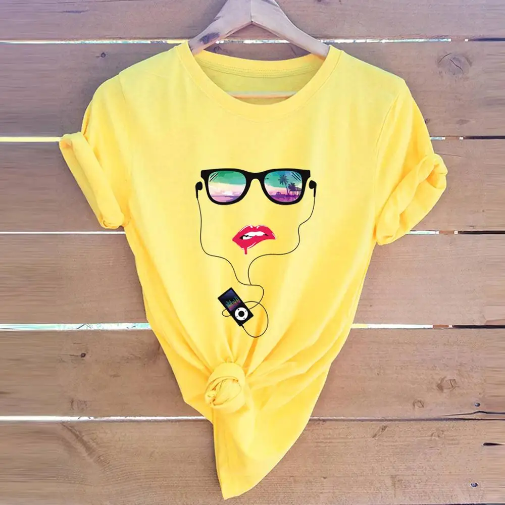 Модная футболка с абстрактным забавным принтом лица женская модная повседневная