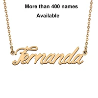 cursive initial letters name necklace for fernanda birthday party christmas new year graduation wedding valentine day gift