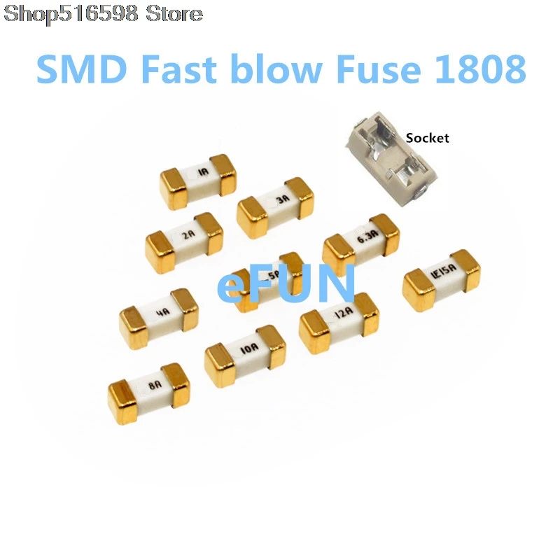 Золотой 1808 125 В 0451 SMD быстродействующий предохранитель мА 1A 1.5A 2A 2.5A 3A 3.5A 4A 5A 6.3A 7A 8A 10A