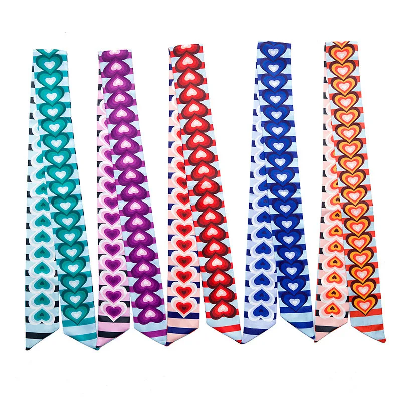 Женская модная сумка с принтом Love маленькая саржевая шелковая шарф лентой