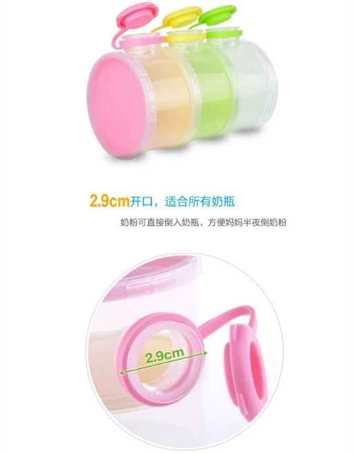 Новый портативный трехслойный молочный порошок коробка младенческой мультфильм