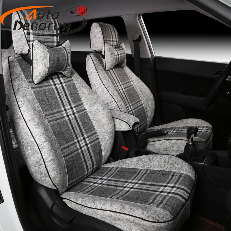 Чехлы AutoDecorun на сиденья автомобиля для Kia Cadenza 2012 Набор льняных чехлов