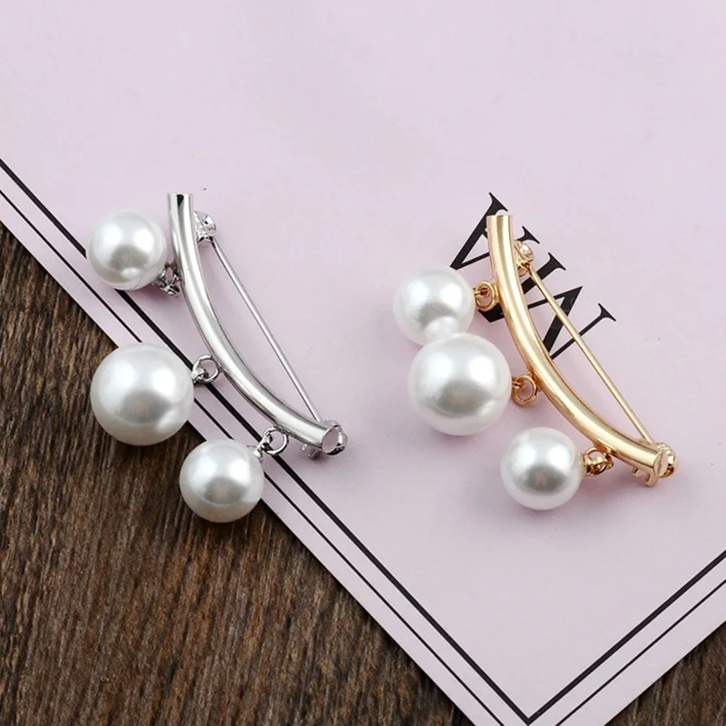 Неподвижная Нескользящая брошь в Корейском стиле простая изогнутая подвесная