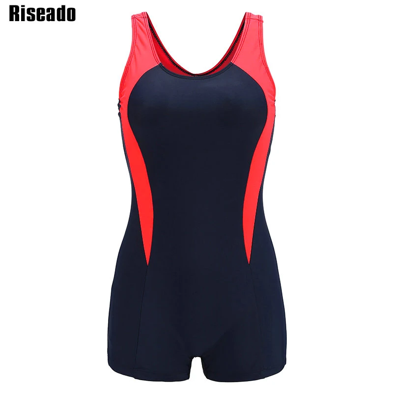 

Riseado New One Piece Swimsuit 2021 Sport Swimwear Women Patchwork Women Swimsuits Competitive Racer Back Boyleg Bathing Suits