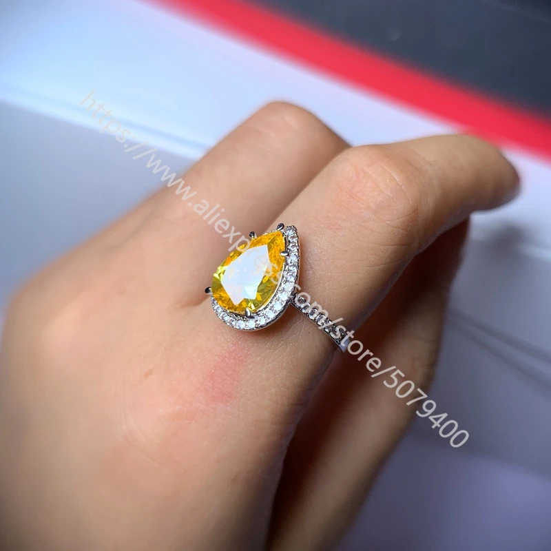 

Teardrop Pear Halo white gold plated Wedding Band CZ Engagement Ring Stacking Bridal Ring Women's yellow cubic zircon rings