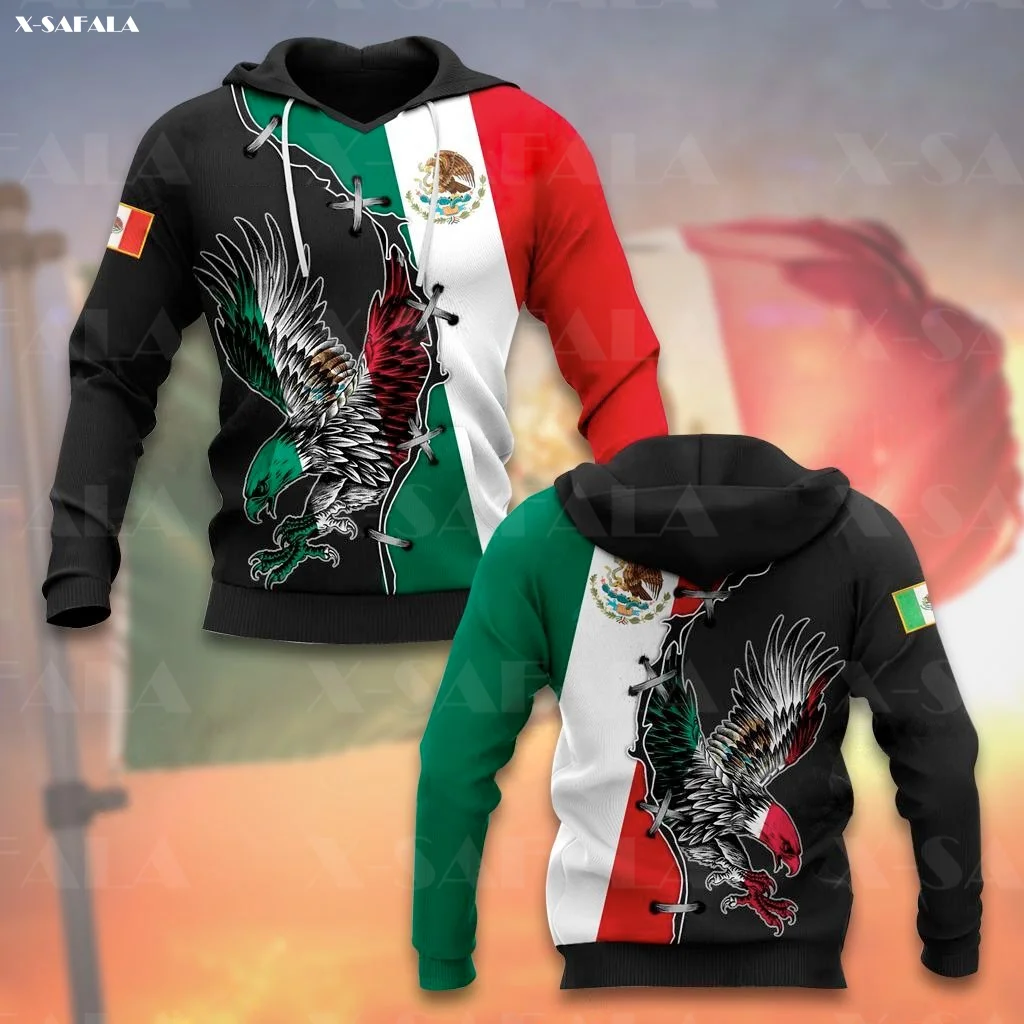 MEXICAN Eagle Flag 3D Print Zipper Hoodie Man Female Pullover Sweatshirt Hooded Jacket Jersey Tracksuits