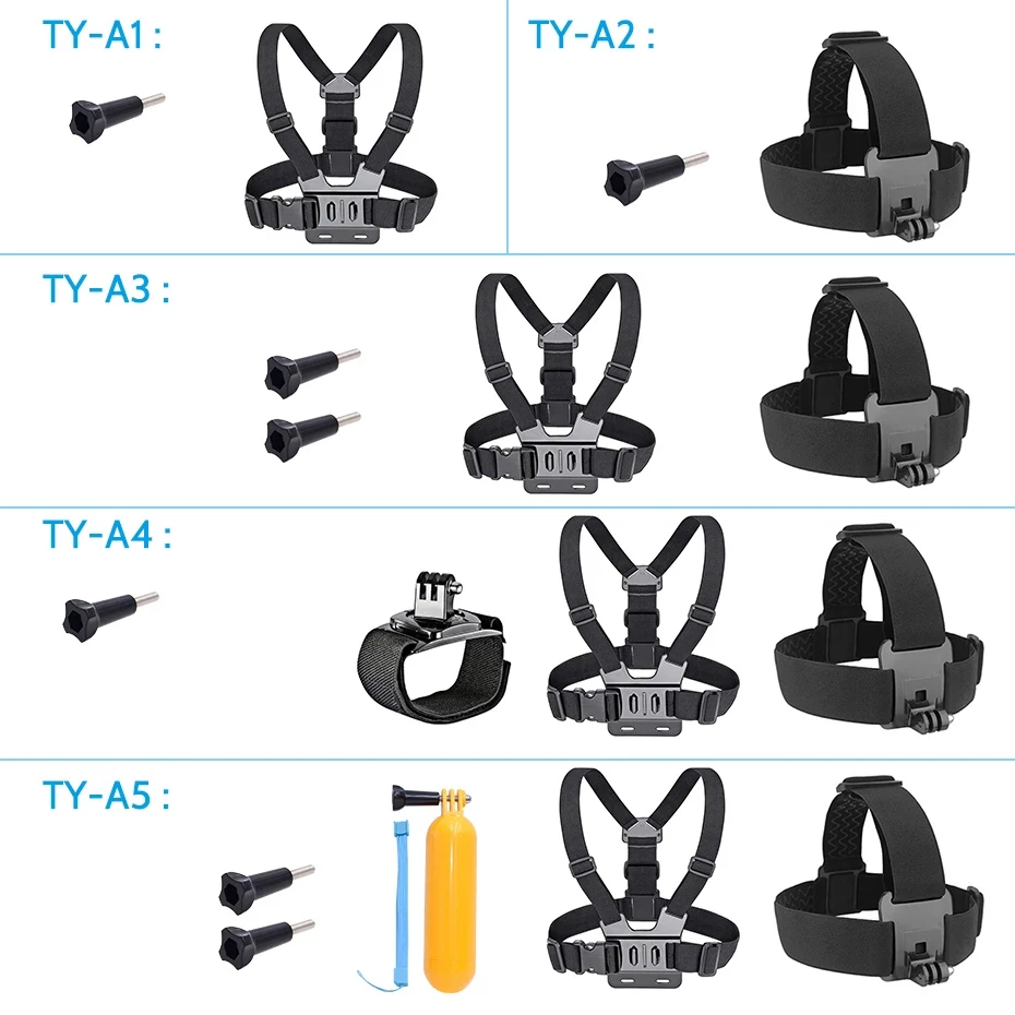 

Accessories Set For Gopro Hero 6 5 Chest Mount Head strap Band For Go pro Hero 5 Float Grid For Xiaomi Yi 4K SJCAM Action Camera