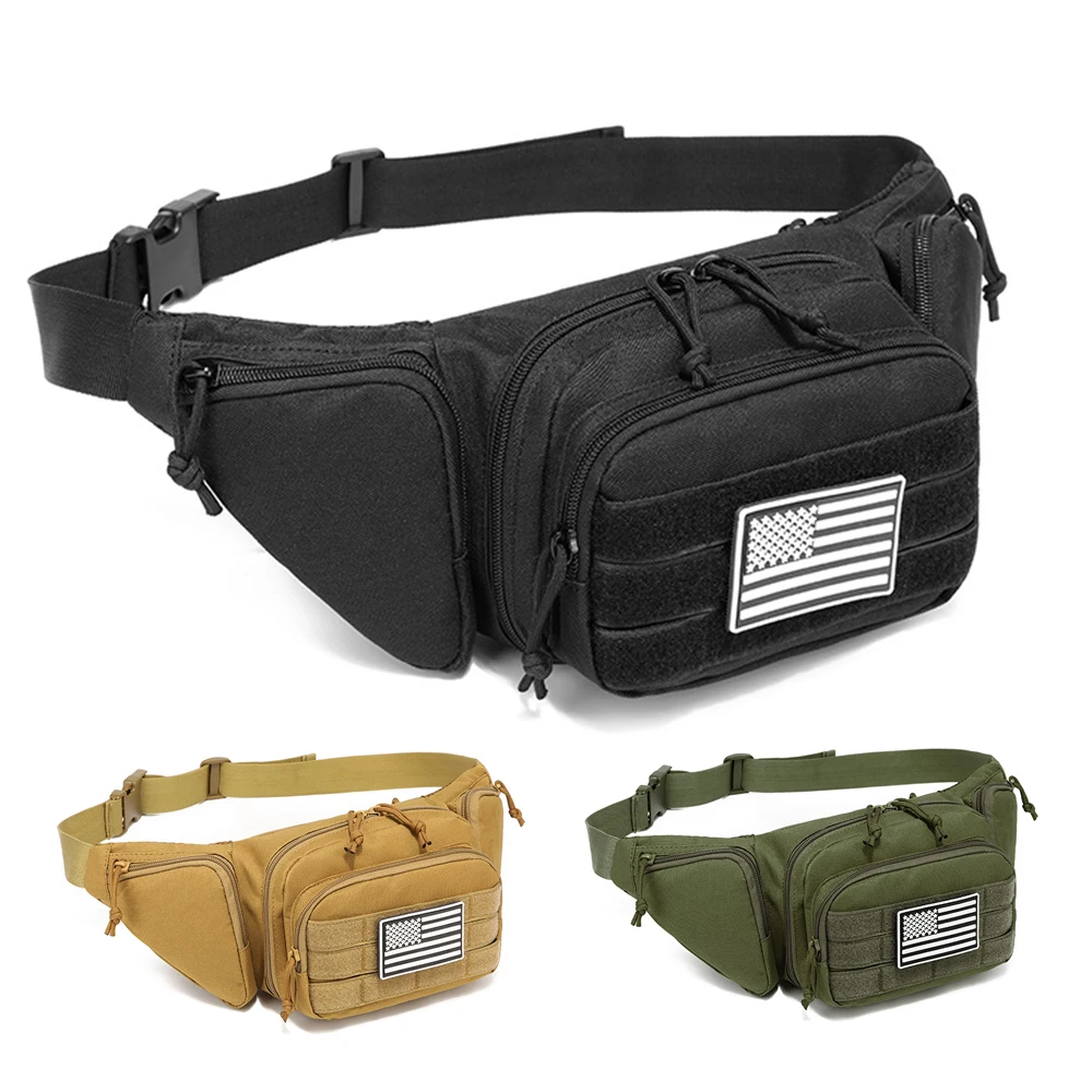 

Outdoor Tactical Waist Bag Gun Holster Molle Military Combat Waist Fanny Pack Utility Nylon Shoulder Bag For Hunting Camping -40