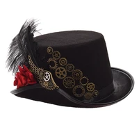 fashion steampunk hat cosplay women men halloween party club handmade gear magic hat fedora head wear