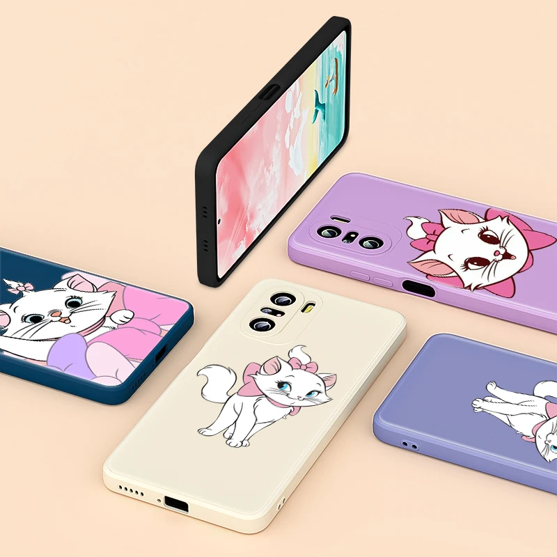 

Cute Pink Marie Cat For Redmi 9 8A 8 Pro 7 Y3 5 A 4X 9AT 9A 9i K40 K30 K30i 10X 9T 9C Plus Liquid Silicone Phone Case