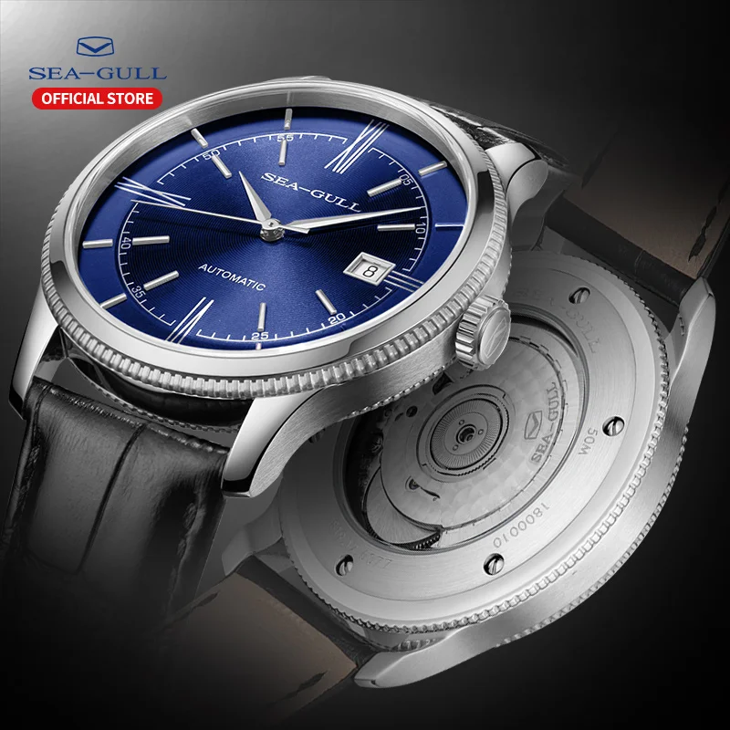 Seagull автоматические механические часы для мужчин модные бизнес синтетический