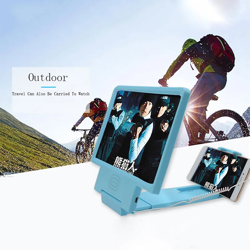 

8.5 Inch Mobile Phone Screen Magnifier Speaker Stand 3D HD Video Amplifier for Eyes Protection Folding Desktop Bracket Holder