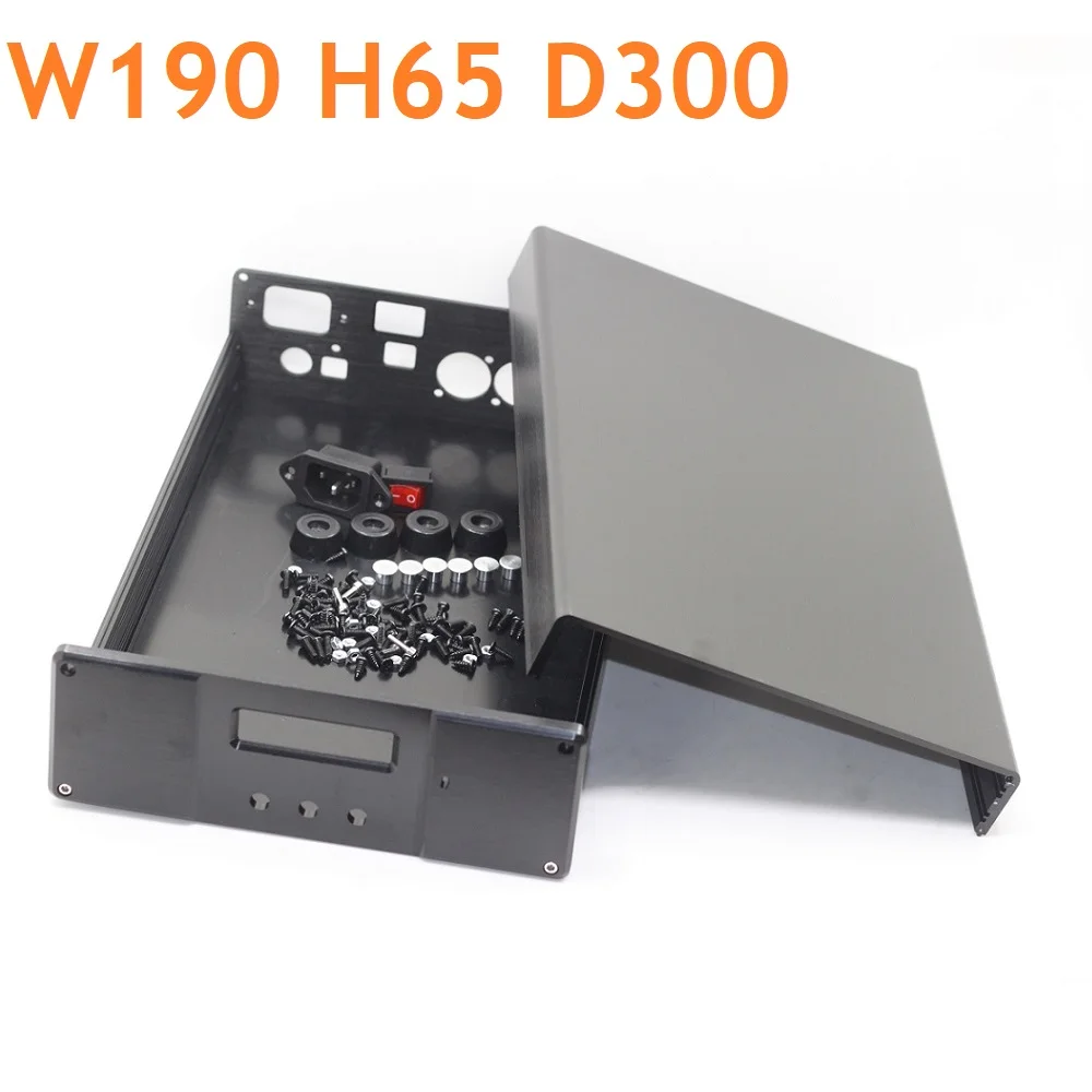 Корпус ЦАП для ES9018 алюминиевый кожух декодирования переднего стекла W190 H65 D300