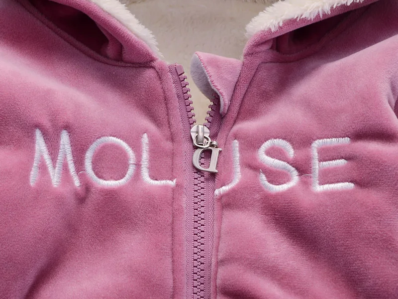 Новинка Зимний теплый костюм для маленьких девочек Уплотненная плюшевая