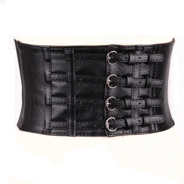 Fashion accessories female vintage belt skirt decoration version of the trend waist elastic simple joker four double-breasted