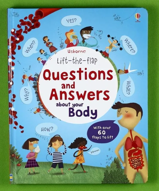 

Usborne lift-the-flap Questions and Answers about your body English Educational Picture Books Baby kids learning reading gift