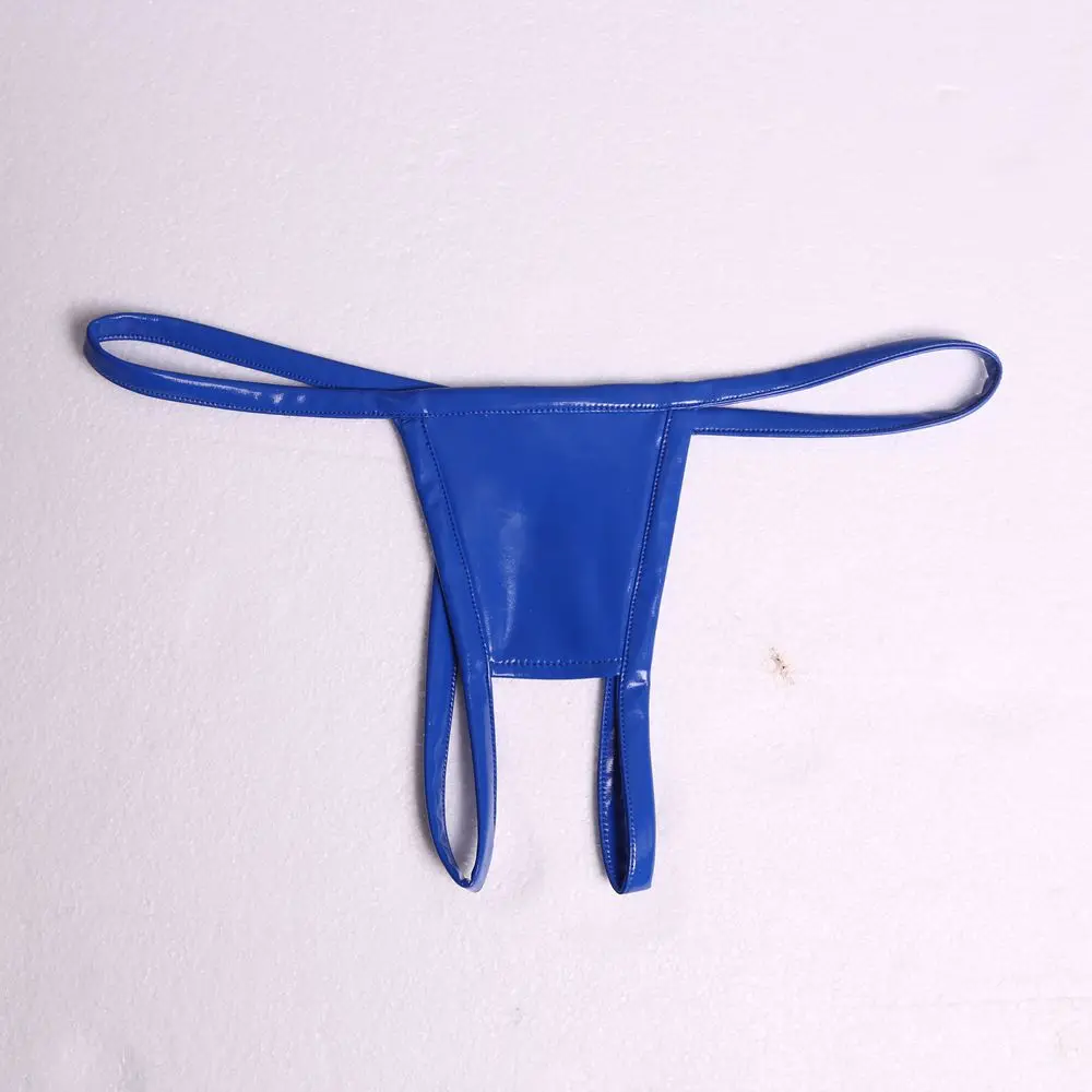 Women Lady Sexy Shorts Hollow Out Briefs Open Crotch Faux Leather Glossy Stylish