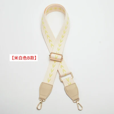 beige A design 3,8 см широкий Модный ремешок с вышивкой стрелы V хлопковая холщевая ткань Сделай Сам сумка на одно плечо ручка ремня 88~ 140 см регулируемая - Цвет: beige A design