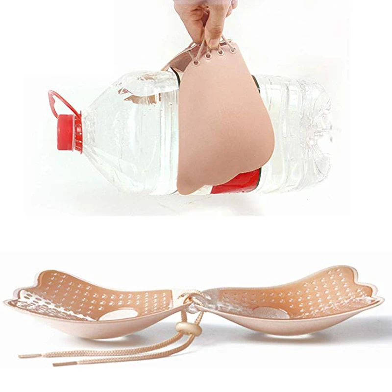 Женский невидимый бюстгальтер без бретелек пуш ап бесшовный силиконовый