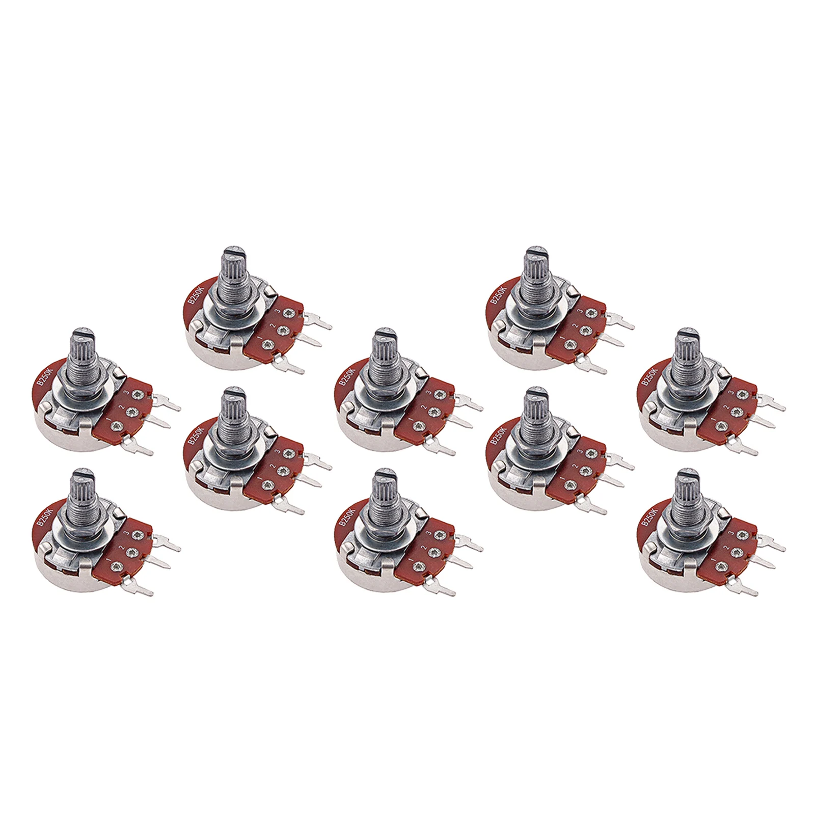 

Pack of 10 Guitar Potentiometer Dual Balance Guitar Volume Potentiometer Split Shaft 18mm for ST Electric Guitar Parts