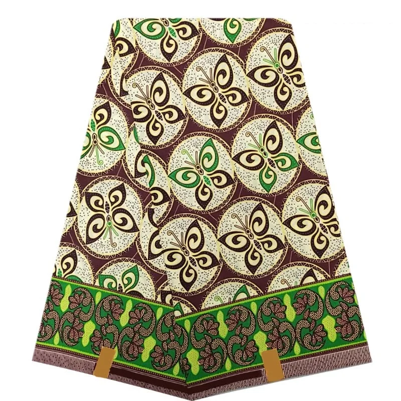

High Quality Ankara African Prints 100% Polyester Real Wax Dress Sewing Tissu Craft DIY Textile Material For Wedding 6Yard