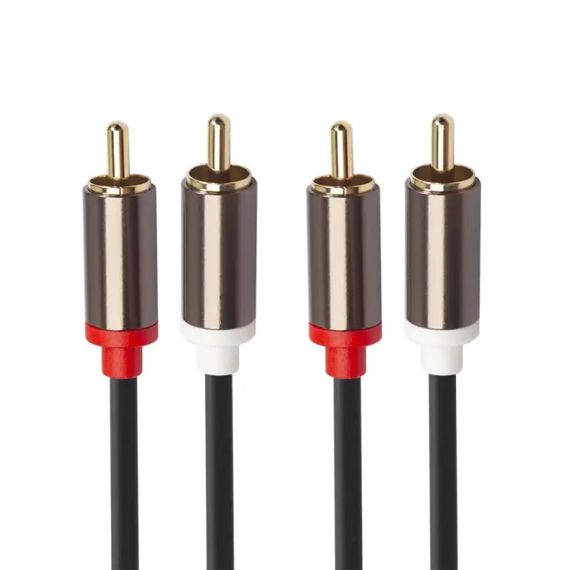 

High Qulity Four-head Rca Power Amplifier Audio Cable 1m/1.8m/ /5m 2RCA To 2RCA Lotus Cable AV Aluminum Alloy