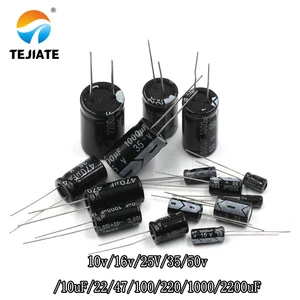 Набор для самостоятельной сборки алюминиевых электролитических конденсаторов, 10 в16 В25 В3550 В10 мкФ224710022010002200 мкФ