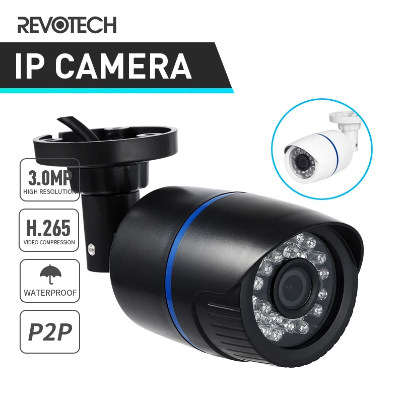 H.265 Водонепроницаемая ip камера 3MP Bullet 1296 P/1080 P LED ИК наружная безопасность система
