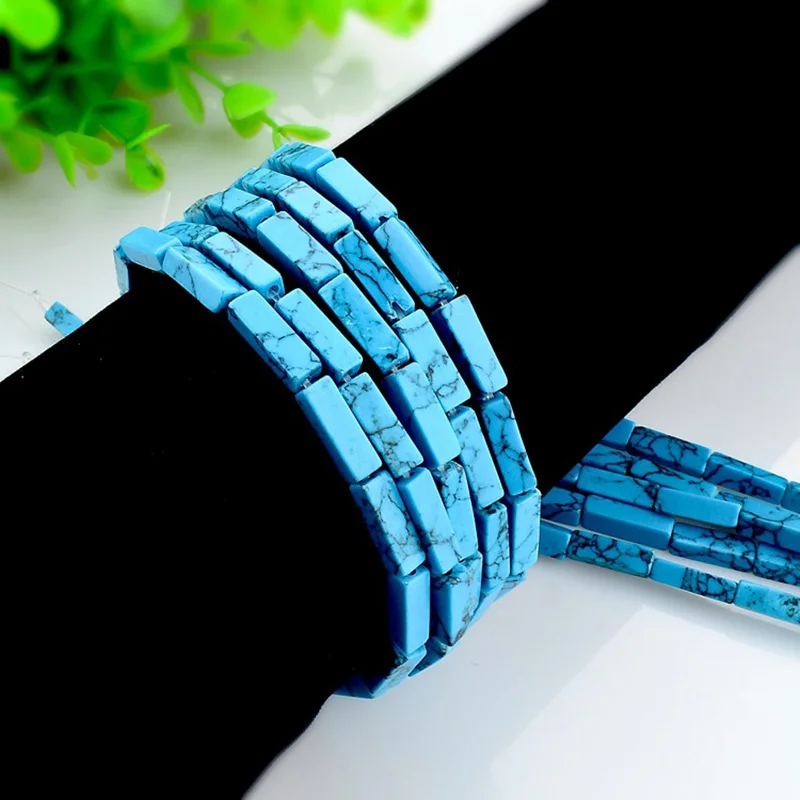 

Natural Stone Beads Turquoise Pillar 4*13MM Crystal Gemstone Punch Loose Beads Natural Beads for Jewelry Making DIY Accessories