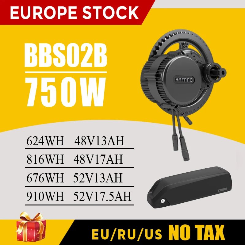 Bafang мотор BBS02B 750 Вт 48 В bafang среднего привода электродвигатель для