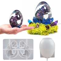 diy crystal silicone egg ball dragon mold egg shaped night light lamp set home decoration mirror epoxy silicone mould for resin