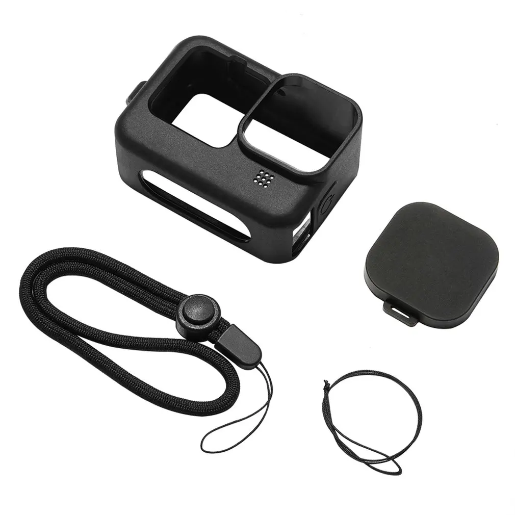 

Silicone Protective Case Cover With Wrist Strap & Lens Cover Sports Camera Protective Case For GoPro HERO9