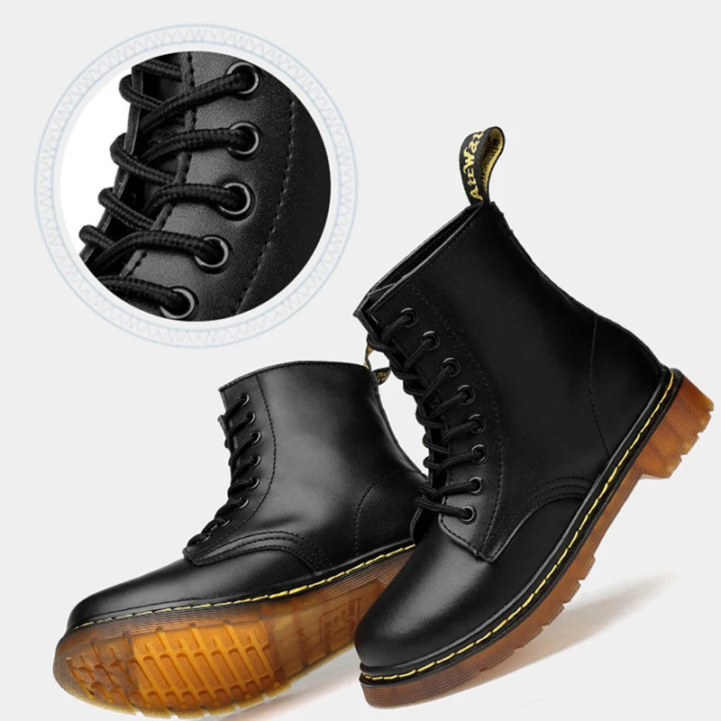 Мужские и женские ботинки классические с высоким берцем кожаные для пары круглым