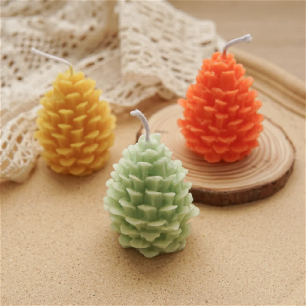 3D Рождественская силиконовая форма в виде сосновой свечи сделай сам для