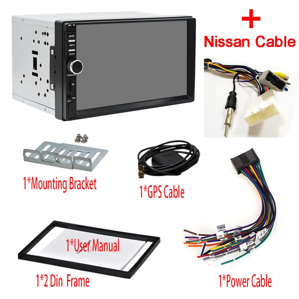 RM-TQ0011-1G--Nissan 2Din Android 9,0 автомобильное радио стерео 7 дюймов Универсальный Автомобильный плеер gps навигация Wifi Bluetooth OBD2 USB RDS SWC аудио видео без DVD - Цвет: RM-TQ0011-1G--Nissan