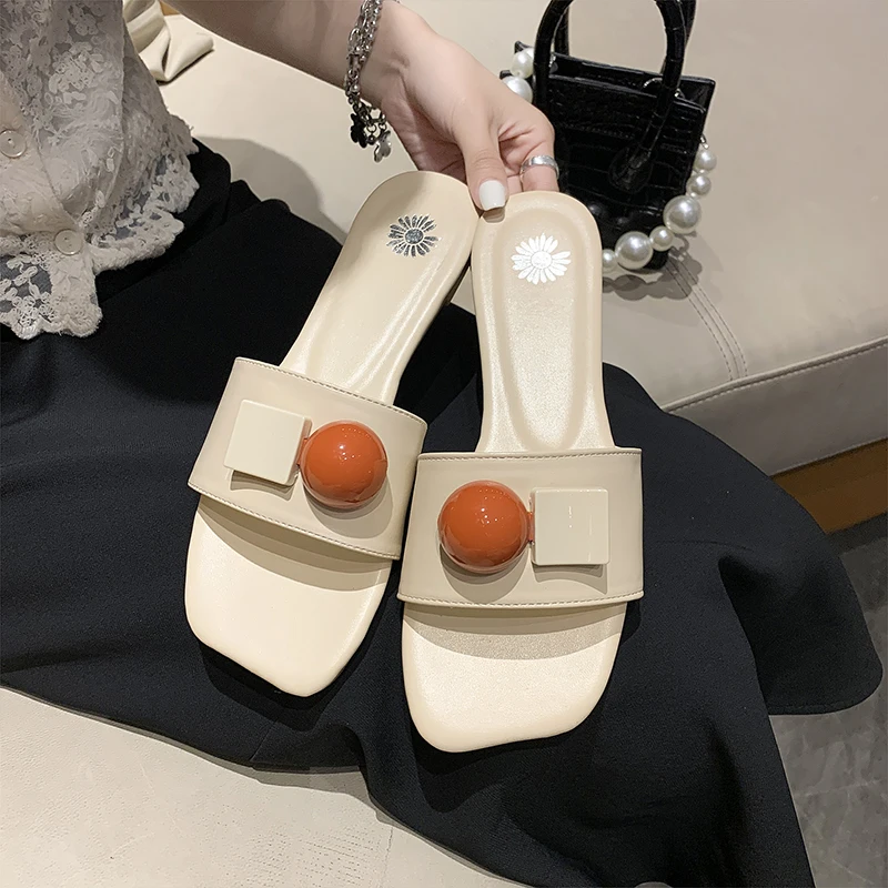 

Shoes Ladies' Slippers Slipers Women Shale Female Beach Luxury Slides Flat Soft 2021 Sabot Designer PU Fashion Rome Basic