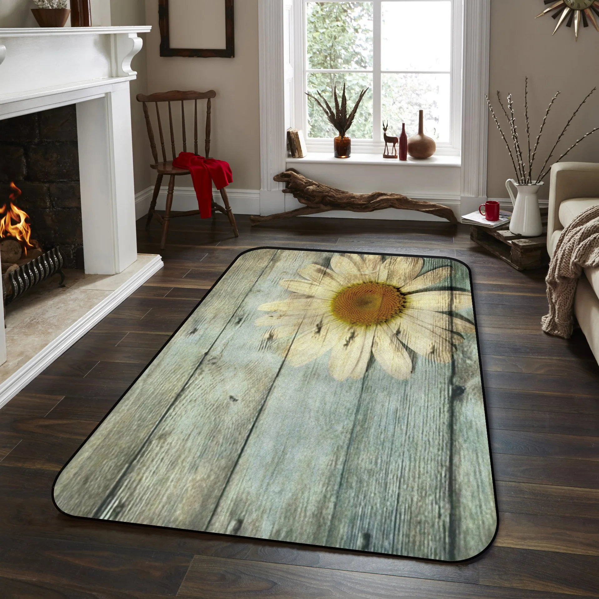CHARMHOME мягкий ковер Противоскользящий подсолнечное дерево деревенский для