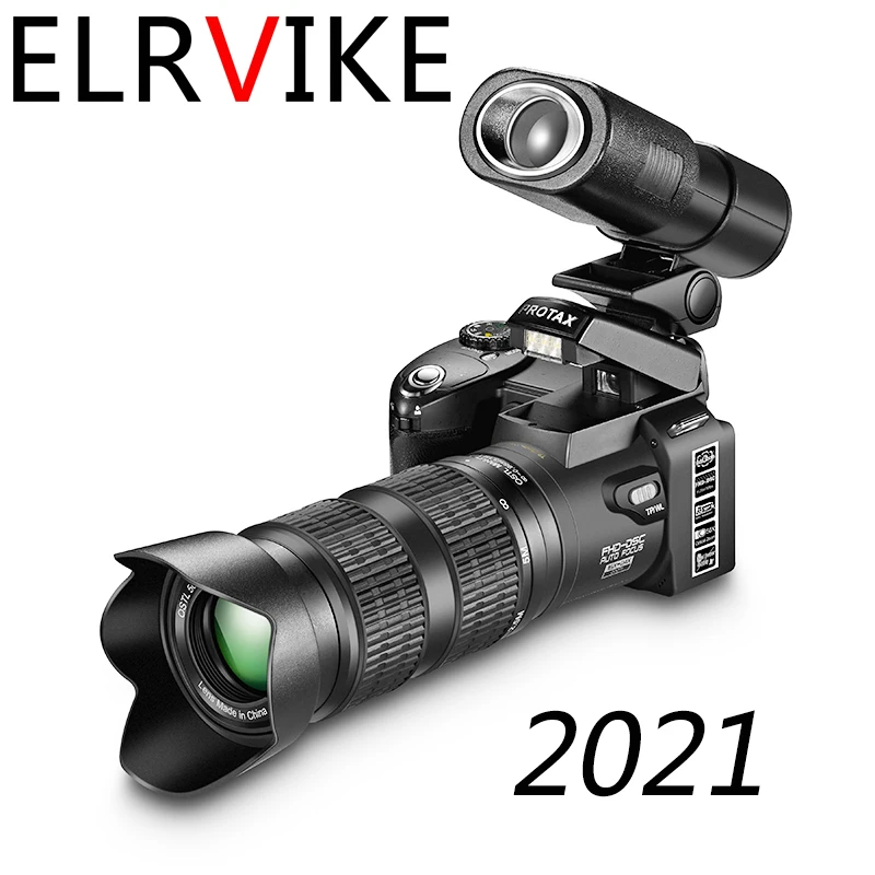 

ELRVIKE Digital Camera HD POLO D7200 PROTAX 33Million Pixel Auto Focus Professional SLR Video Camera 24X Optical Zoom Three Lens