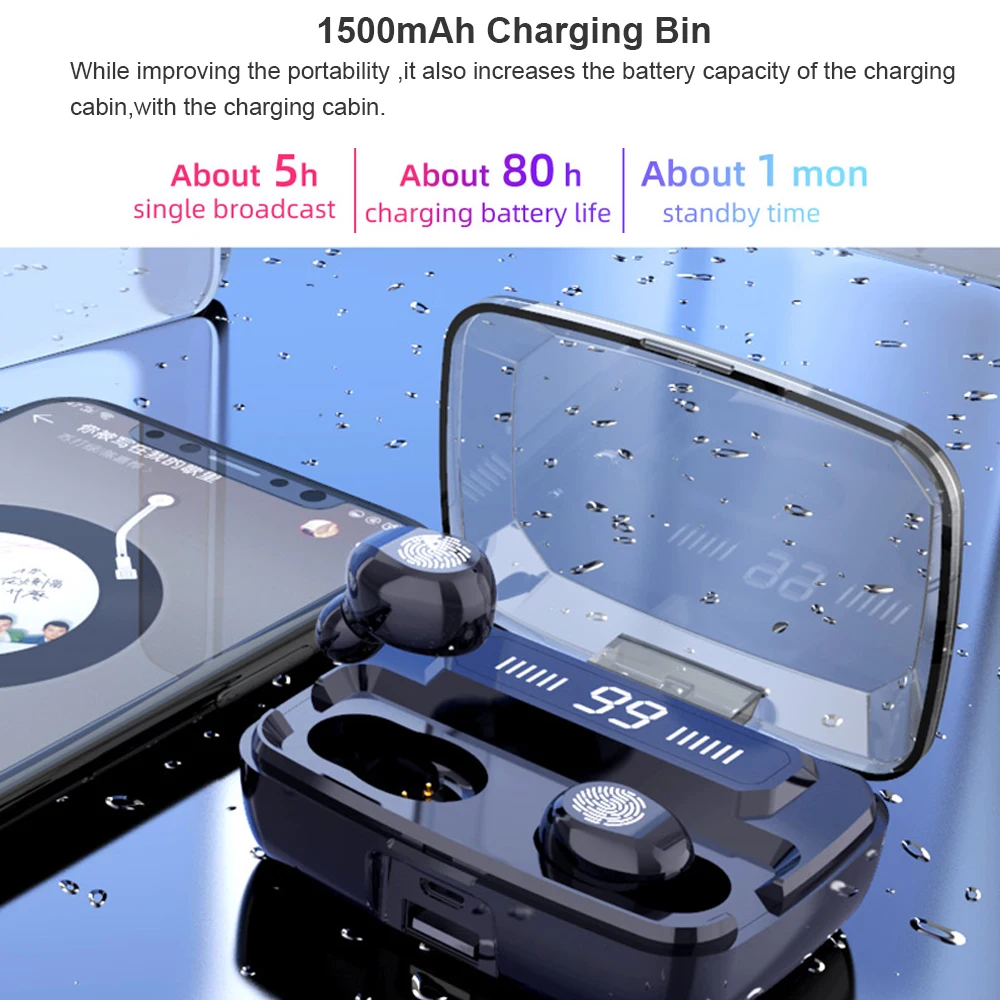 Беспроводные наушники TWS Bluetooth V5.0 беспроводные Hi-Fi стерео гарнитура с сенсорным