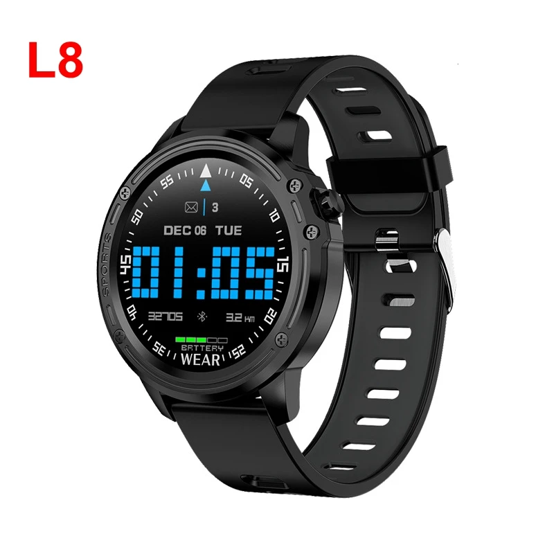 L8 black Новые L5 L8 L9 умные часы для мужчин IP68 водонепроницаемые Reloj Hombre с ЭКГ PPG кровяное давление сердечный ритм спортивные фитнес умные часы - Цвет: L8 black