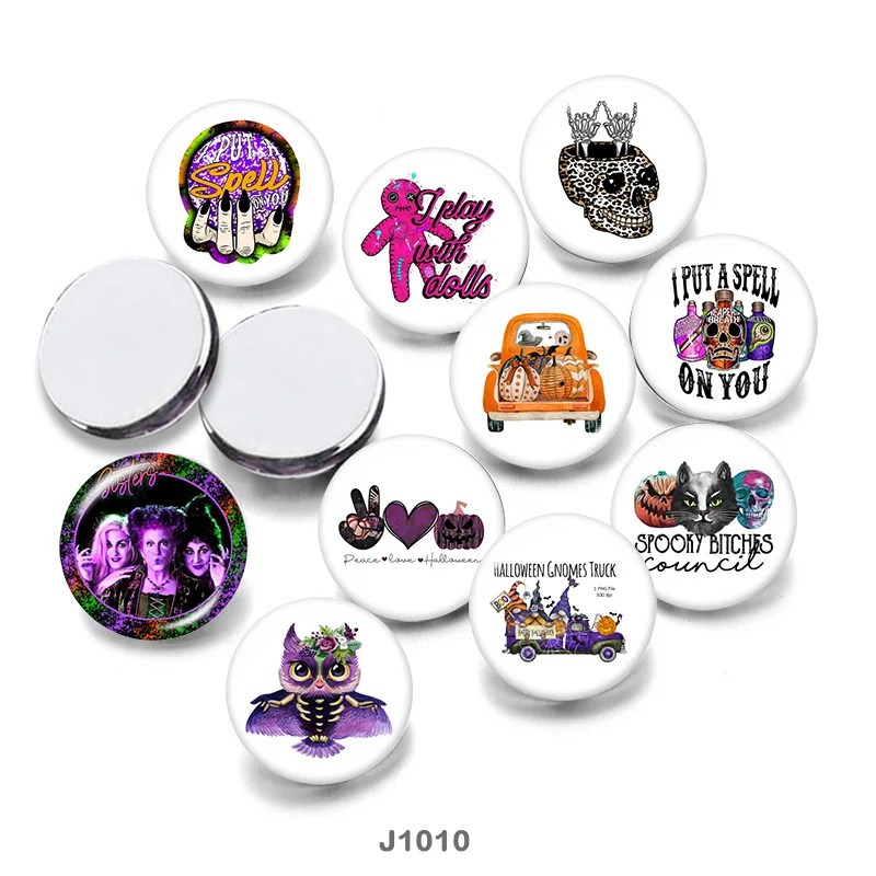 

Halloween 12mm/18mm/20mm/25mm/30mm Round glass cabochon flat back Making findings J1010