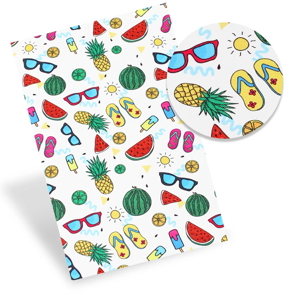 

Faux Leather Sheet Watermelon Printed Summer Style Synthetic Leather Fabric DIY Hair Bows Handmade Material IBOWS 22*30cm 5pcs