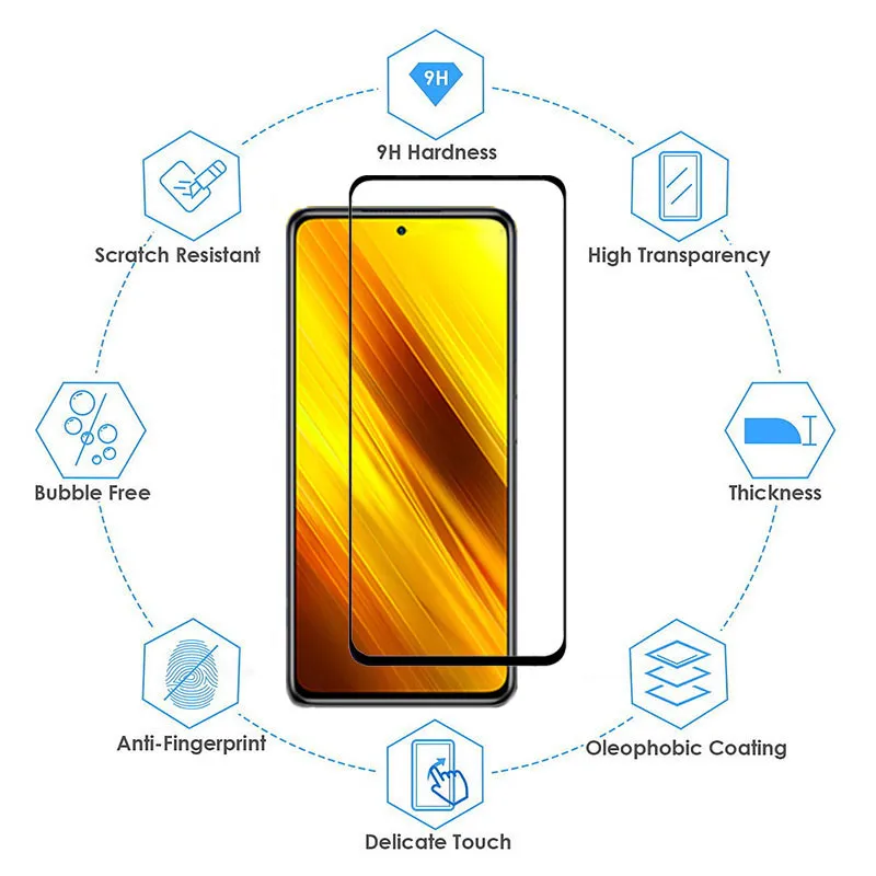 

Protective Glass Poco X3 NFC Glass Xiaomi Poco X3 Glass Screen Protectors for Poco X 3 Nfc Pocophone X3 Tempered Glass 3Pcs/Set
