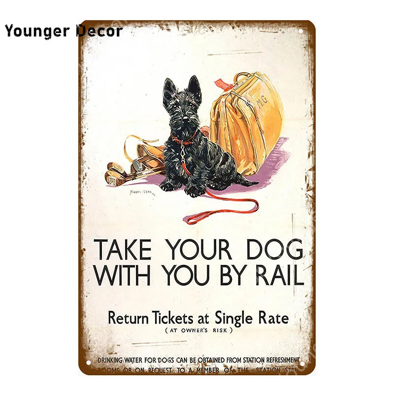 Домашние животные постер с изображением собаки металлические знаки Настенная