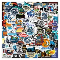 103050 pcs new outdoor fishing graffiti cartoon stickers waterproof laptop fridge skateboard cup sticker custom wholesale