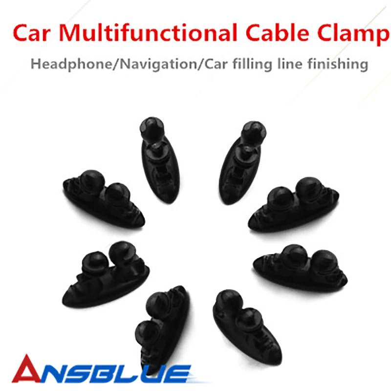 8 шт./компл. автомобильный Внутренний Трос с клеевым кабелем зажим для наушников