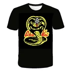 Футболка для мальчиков Кобра Кай, жесткая тенниска без милосердия, летний топ для девочек, футболки с коротким рукавом, черная детская футболка