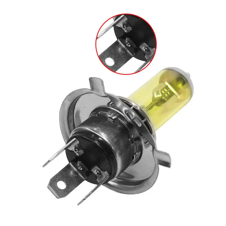 

Quartz Glass Car Headlight Set Stainless Steel 2Pcs H4 Lamps Replacement 100W