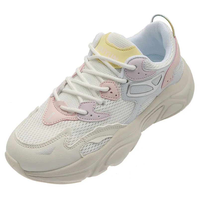 

2021 Summer New Women's Mesh Sports Shoes Thick Bottom Ladies Casual Shoes INS Breathable Women's Vulcanized Shoes Daddy Shoes