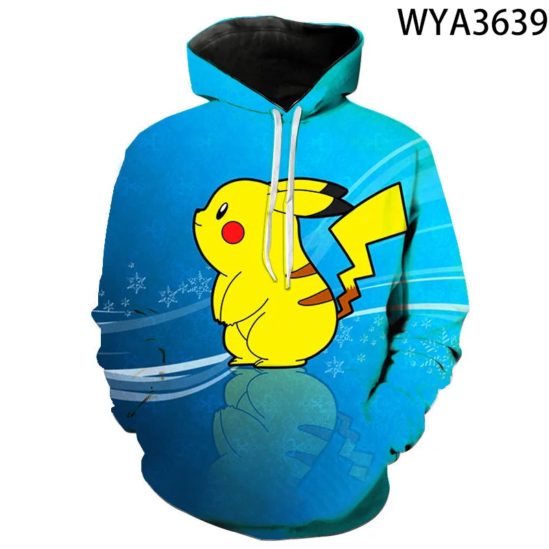 

2021 autumn and winter new Pokemon 3d printing men's and women's children's hoodies fashion children's cartoon anime sweatshirts